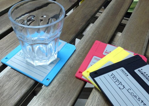 cool drink coasters for men floppy diskettes