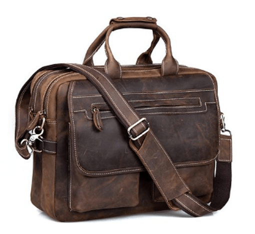 Kattee Crazy Horse leather briefcase for men