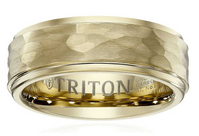 best wedding bands for men  Triton Hammered