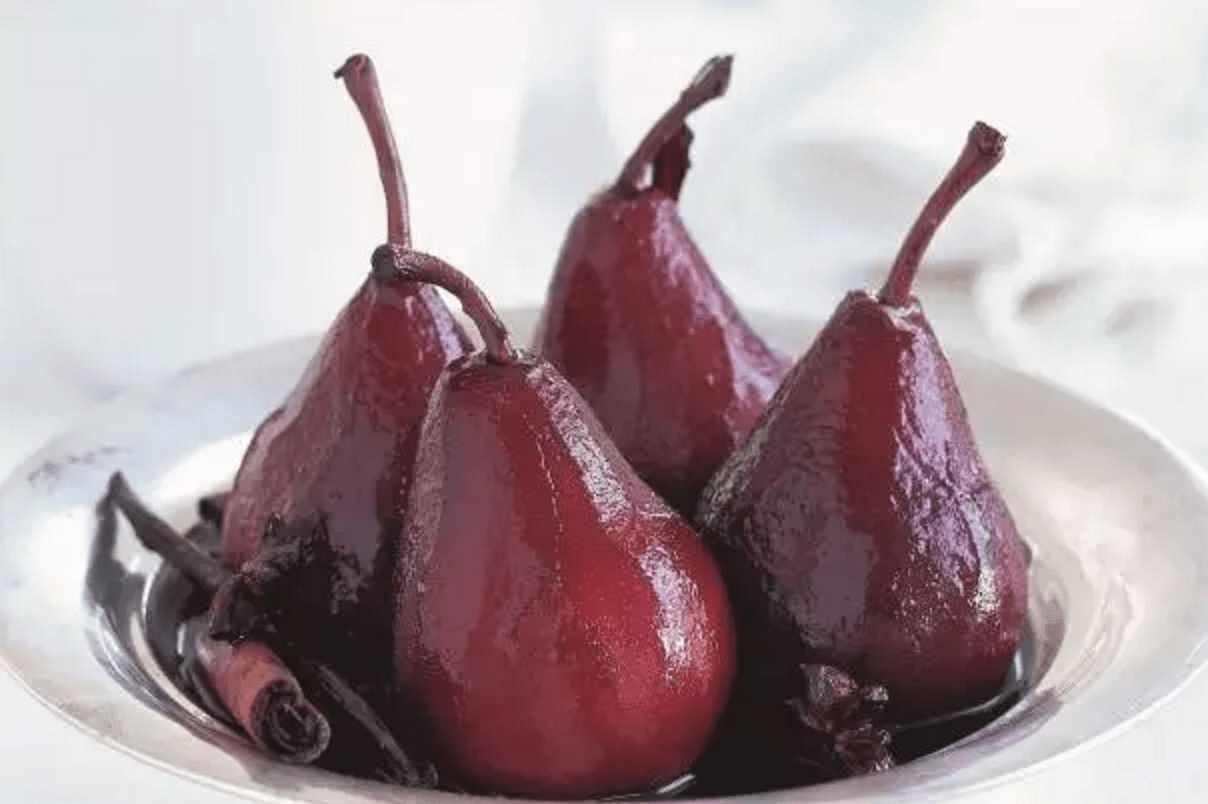 Red-Wine-Poached Pears